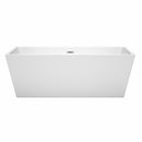 Wyndham Sara 67" Freestanding Bathtub in White with Polished Chrome Drain and Overflow Trim WCBTK151467