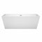 Wyndham Sara 67" Freestanding Bathtub in White with Polished Chrome Drain and Overflow Trim WCBTK151467