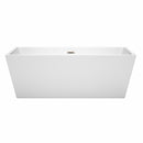 Wyndham Sara 67" Soaking Bathtub in White with Brushed Nickel Trim WCBTK151467BNTRIM