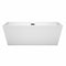 Wyndham Sara 67" Soaking Bathtub in White with Matte Black Trim WCBTK151467MBTRIM