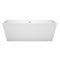 Wyndham Sara 67" Soaking Bathtub in White with Shiny White Trim WCBTK151467SWTRIM