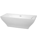 Wyndham Maryam 71" Freestanding Bathtub In White With Polished Chrome Drain And Overflow Trim WCBTK151871