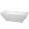 Wyndham Maryam 71" Freestanding Bathtub In White With Polished Chrome Drain And Overflow Trim WCBTK151871