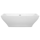 Wyndham Maryam 71" Freestanding Bathtub in White with Polished Chrome Drain and Overflow Trim WCBTK151871