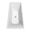 Wyndham Maryam 71" Freestanding Bathtub in White with Polished Chrome Drain and Overflow Trim WCBTK151871