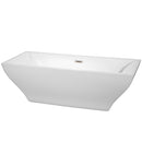 Wyndham Maryam 71" Soaking Bathtub In White With Brushed Nickel Trim WCBTK151871BNTRIM