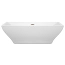 Wyndham Maryam 71" Soaking Bathtub in White with Brushed Nickel Trim WCBTK151871BNTRIM