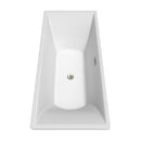 Wyndham Maryam 71" Soaking Bathtub in White with Brushed Nickel Trim WCBTK151871BNTRIM