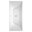 Wyndham Maryam 71" Soaking Bathtub in White with Brushed Nickel Trim WCBTK151871BNTRIM