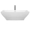 Wyndham Maryam 71" Soaking Bathtub in White with Shiny White Trim and Floor Mounted Faucet in Matte Black WCBTK151871SWATPBK