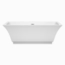 Wyndham Galina 67" Freestanding Bathtub in White with Polished Chrome Drain and Overflow Trim WCBTK151967