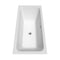 Wyndham Galina 67" Freestanding Bathtub in White with Floor Mounted Faucet Drain and Overflow Trim in Polished Chrome WCBTK151967ATP11PC