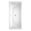 Wyndham Galina 67" Freestanding Bathtub in White with Floor Mounted Faucet Drain and Overflow Trim in Polished Chrome WCBTK151967ATP11PC