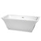 Wyndham Galina 67" Soaking Bathtub In White With Brushed Nickel Trim WCBTK151967BNTRIM