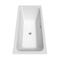 Wyndham Galina 67" Soaking Bathtub in White Brushed Nickel Trim and Brushed Nickel Floor Mounted Faucet WCBTK151967ATP11BN