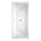 Wyndham Galina 67" Soaking Bathtub in White Brushed Nickel Trim and Brushed Nickel Floor Mounted Faucet WCBTK151967ATP11BN