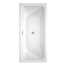 Wyndham Galina 67" Soaking Bathtub in White with Brushed Nickel Trim WCBTK151967BNTRIM