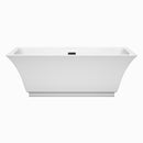 Wyndham Galina 67" Soaking Bathtub in White with Matte Black Trim WCBTK151967MBTRIM