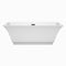 Wyndham Galina 67" Soaking Bathtub in White with Matte Black Trim WCBTK151967MBTRIM