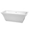 Wyndham Galina 67" Soaking Bathtub In White With Shiny White Trim WCBTK151967SWTRIM