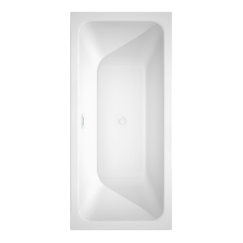 Wyndham Galina 67" Soaking Bathtub in White with Shiny White Trim WCBTK151967SWTRIM