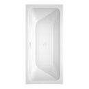 Wyndham Galina 67" Soaking Bathtub in White with Shiny White Trim and Floor Mounted Faucet in Matte Black WCBTK151967SWATPBK