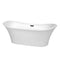 Wyndham Bolera 71" Soaking Bathtub In White With Matte Black Trim WCBTK152871MBTRIM