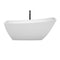 Wyndham Antigua 67" Soaking Bathtub in White with Floor Mounted Faucet Drain and Overflow Trim in Matte Black WCBTK153367MBATPBK