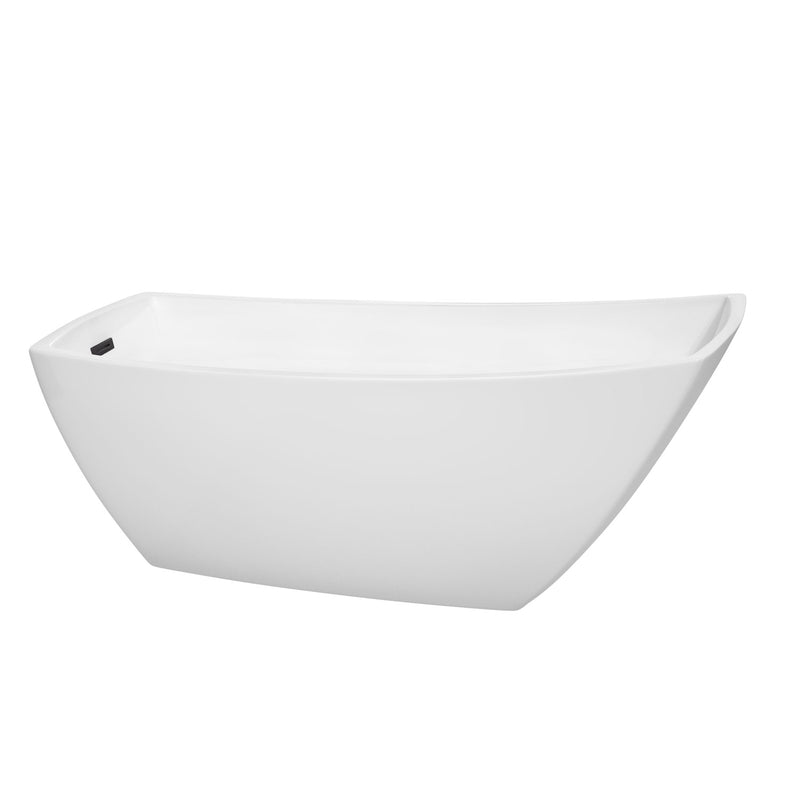 Wyndham Antigua 67" Soaking Bathtub In White With Matte Black Trim WCBTK153367MBTRIM