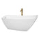 Wyndham Antigua 67" Soaking Bathtub In White With Polished Chrome Trim And Floor Mounted Faucet In Brushed Gold WCBTK153367PCATPGD