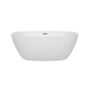 Wyndham Juno 59" Soaking Bathtub in White with Brushed Nickel Trim WCBTK156159BNTRIM