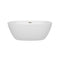 Wyndham Juno 59" Soaking Bathtub in White with Brushed Nickel Trim WCBTK156159BNTRIM