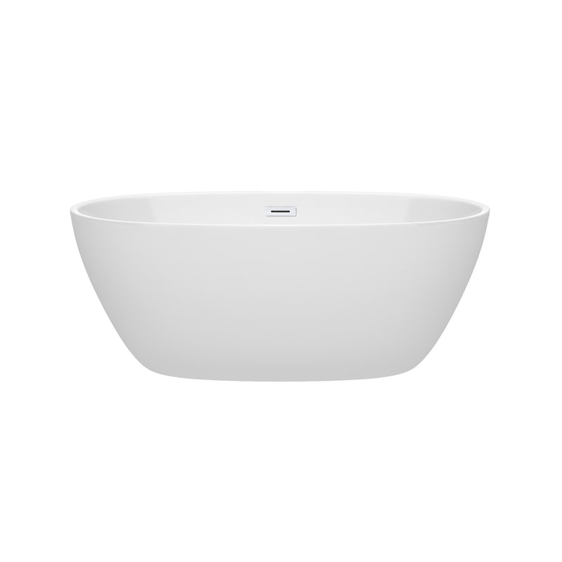 Wyndham Juno 59" Soaking Bathtub in White with Shiny White Trim WCBTK156159SWTRIM