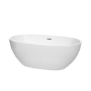 Wyndham Juno 63" Soaking Bathtub In White With Brushed Nickel Trim WCBTK156163BNTRIM