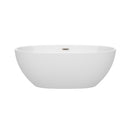 Wyndham Juno 63" Soaking Bathtub in White with Brushed Nickel Trim WCBTK156163BNTRIM