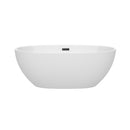 Wyndham Juno 63" Soaking Bathtub in White with Matte Black Trim WCBTK156163MBTRIM