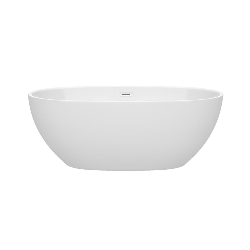 Wyndham Juno 63" Soaking Bathtub in White with Shiny White Trim WCBTK156163SWTRIM