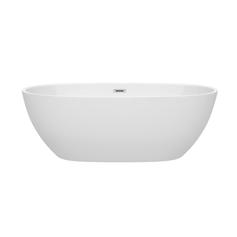 Wyndham Juno 67" Soaking Bathtub in White with Polished Chrome Trim WCBTK156167