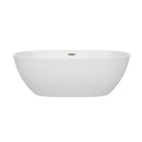 Wyndham Juno 67" Soaking Bathtub in White with Brushed Nickel Trim WCBTK156167BNTRIM