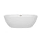 Wyndham Juno 67" Soaking Bathtub in White with Brushed Nickel Trim WCBTK156167BNTRIM