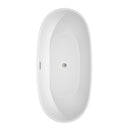 Wyndham Juno 67" Soaking Bathtub in White with Brushed Nickel Trim WCBTK156167BNTRIM