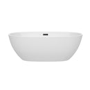 Wyndham Juno 67" Soaking Bathtub in White with Matte Black Trim WCBTK156167MBTRIM