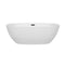 Wyndham Juno 67" Soaking Bathtub in White with Matte Black Trim WCBTK156167MBTRIM