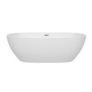 Wyndham Juno 71" Soaking Bathtub in White with Polished Chrome Trim WCBTK156171