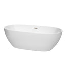 Wyndham Juno 71" Soaking Bathtub In White With Brushed Nickel Trim WCBTK156171BNTRIM