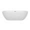 Wyndham Juno 71" Soaking Bathtub in White with Brushed Nickel Trim WCBTK156171BNTRIM