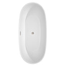 Wyndham Juno 71" Soaking Bathtub in White with Brushed Nickel Trim WCBTK156171BNTRIM