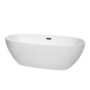 Wyndham Juno 71" Soaking Bathtub In White With Matte Black Trim WCBTK156171MBTRIM