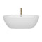 Wyndham Juno 71" Soaking Bathtub in White with Polished Chrome Trim and Floor Mounted Faucet in Brushed Gold WCBTK156171PCATPGD