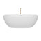 Wyndham Juno 71" Soaking Bathtub in White with Shiny White Trim and Floor Mounted Faucet in Brushed Gold WCBTK156171SWATPGD